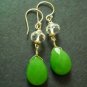 Fresh green quartz crystal sterling silver earring