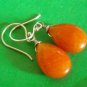 Happy orange jade gemstone sterling silver Earring