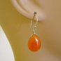 Happy orange jade gemstone sterling silver Earring