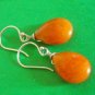 Happy orange jade gemstone sterling silver Earring