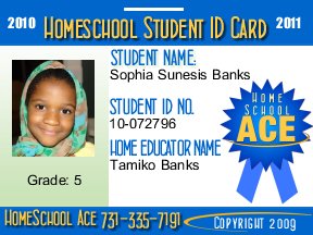 Free 2010 Student Homeschool ID Badge set. Field Trip & Wallet ID included.