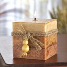 Rustic Wood Cube Candle {39242}