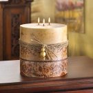 Rustic Wood Oversized Candle {39244}