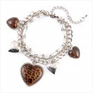 Leopard Heart Charm Bracelet {39520}