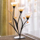 Amber Lillies Tea Light holder {38947}