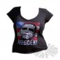 Barack Obama PRESIDENT V-Neck Shirt L RHINESTONE Bling