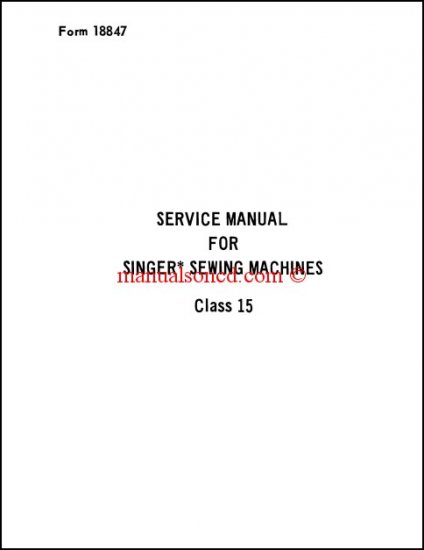 Singer 15 class service manual