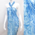 Beach Sarong Pareo Wrap Duo Tone Flower Light Blue SFBP007