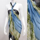 Beach Sarong Pareo Wrap MultiColor Tie Dye Blue Green  SFBP020