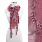 Sheer Lace Frilled Edged Soft Fashion Scarf Pink SF00211-PK