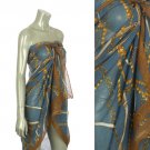 Beach Sarong Pareo Shawl Wrap Chain N Belt Blue  SFBP027-BL