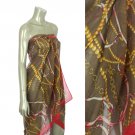 Beach Sarong Pareo Shawl Wrap Chain N Belt Brown SFBP027-BR