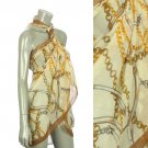 Beach Sarong Pareo Shawl Wrap Chain N Belt Ivory SFBP027-IV