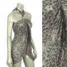 Beach Sarong Pareo Shawl Wrap Leopard Paisley Gray SFBP029-GY