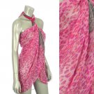 Beach Sarong Pareo Shawl Wrap Leopard Paisley Pink SFBP029-PK
