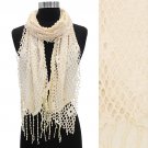 Soft Lightweight Net Vintage Fashion Scarf Creme Beige  SF00236-BE