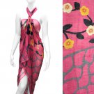 Beach Sarong Pareo Wrap Flower Animal Giraffe Pink  SFBP032-PK