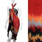 Beach Sarong Pareo Wrap Embossed Abstract Design Red SFBP034-RD