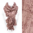 Fur Lined Rib Knit Soft Fashion Style Fall Winter Scarf Beautiful Pink SF00241DP