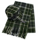 Classic Fashion Plaid Pattern Design Newsboy Hat and Soft Scarf Set Green Black  HT00007GN