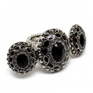 Vintage Antique Fashion Crystal Stretch Ring Black RG00079-BK