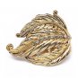 Leaf Design Nature Crystal Fashion Stretch Ring Gold RG00085-GD