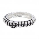 Stackable Fashion Stretch Ring Antique Silver Cable RG00101-01