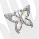 Mother of Pearl Butterfly Vintage Stretch Ring White RG00105-MP
