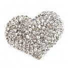 Crystal Pave Beautiful Heart Stretch Adjustable Ring Valentine Silver Clear RG00145RDCL