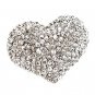Crystal Pave Beautiful Heart Stretch Adjustable Ring Valentine Silver Clear RG00145RDCL