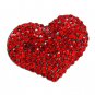 Crystal Pave Beautiful Heart Stretch Adjustable Ring Valentine Hematite Red  RG00145HMRD