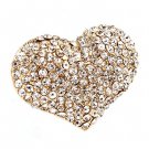 Crystal Pave Beautiful Heart Stretch Adjustable Ring Valentine Gold Clear RG00145GDCLr