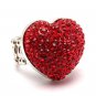 Bubbly Crystal Rhinestone Heart Stretch Adjustable Ring Valentine Silver Red  RG00146RDRD