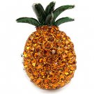 Pineapple Crystal Rhinestone Fruit Stretch Adjustable Cocktail Ring Yellow  RG00148RDYW