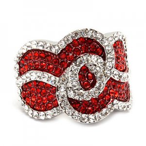 Stunning Chic Crystal Rhinestone Stretch Adjustable Cocktail Ring Silver Red  RG00149RDRD