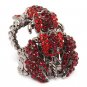 Scorpion Double Band Crystal Rhinestone Stretch Adjustable Cocktail Ring Red  RG00153HMRD
