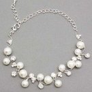 Bridal Bracelet Austrian Crystal Rhinestone Pearl White  BR00084