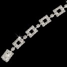 Bridal Jewelry Bracelet Rectangles Crystal Rhinestone  BR00299