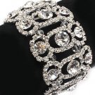 Bridal Wedding Jewelry Crystal Rhinestone Vintage Stretch Bracelet Silver Clear  BR00319RDCL