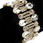 Bridal Wedding Jewelry Crystal Rhinestone Teardrop Bead Stretch Bracelet Gold  BR00320GDCL