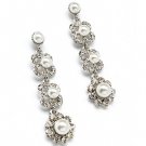Bridal Wedding Jewelry Rhinestones Pearl Floral Earring  ER00353-LF