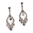 Bridal Wedding Jewelry Crystal Rhinestone Open Chandelier Dangle Earrings Silver  ER00418RDCL
