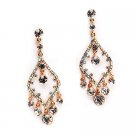 Bridal Wedding Jewelry Crystal Rhinestone Open Chandelier Dangle Earrings Gold  ER00418GDCLAB