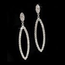 Bridal Wedding Jewelry Crystal Rhinestone Simple Hoop Dangle Earrings Silver  ER00421RDCL