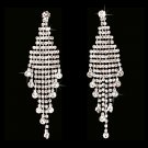 Bridal Wedding Jewelry Crystal Rhinestone Cascade Linear Dangle Earrings Silver  ER00426RDCL