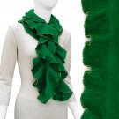 Beautiful Ruffle with Gold Trim Fashion Cold Weather Scarf Green SF00279GN