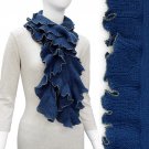 Beautiful Ruffle with Gold Trim Fashion Cold Weather Scarf Blue SF00279BL