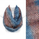 Duo Tone Ombre Furry Loop Infinity Beautiful Fashion Scarf Brown Blue  SF00283BRBL