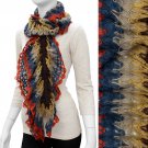 Gorgeous Unique Multi Color Ruffle Knit Fashion Scarf Brown SF00278CF
