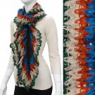 Gorgeous Unique Multi Color Ruffle Knit Fashion Scarf Green SF00278GN
